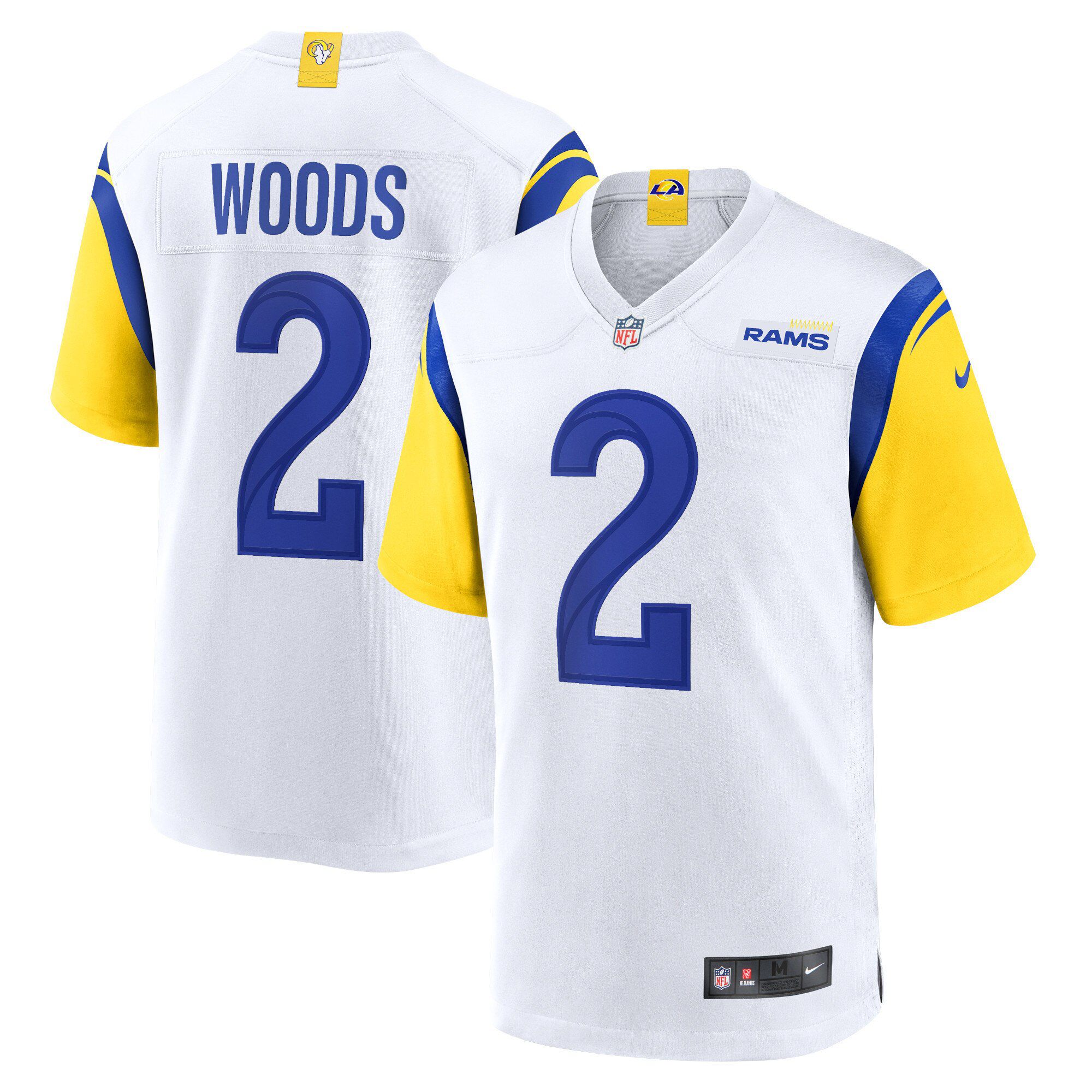 Men Los Angeles Rams #2 Robert Woods Nike White Player Game NFL Jersey->los angeles rams->NFL Jersey